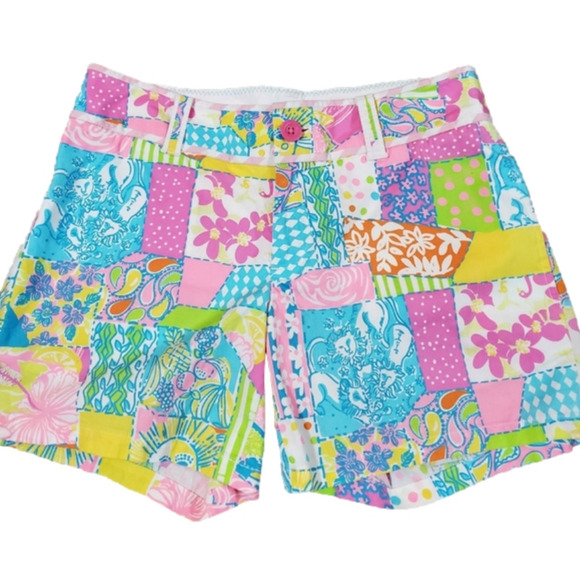 LILLY Pulitzer Palm Beach Fit Patchwork Style Shorts - Picture 1 of 9